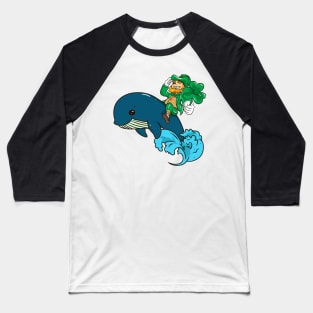 Cute Leprechaun Riding a Whale St. Patrick's Day Baseball T-Shirt